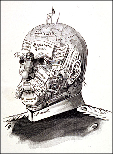 Bismarck without mask Opposition caricature of Chancellor Otto von Bismarck. Drawing by Robert Holoch. The real Jacob, 1879